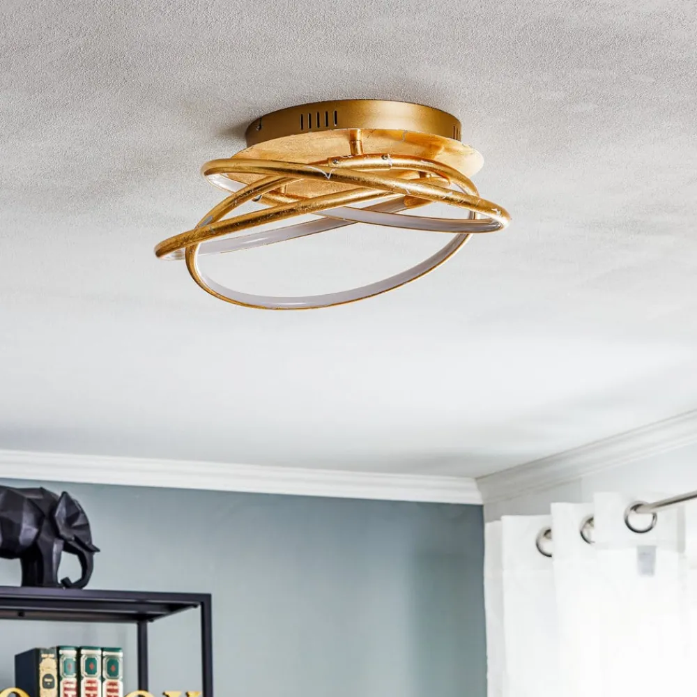 Loftlamper ^ Globo Barna - en gylden designet LED loftlampe
