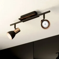EGLO Loftlamper|Spotlights > Barnham LED loftspot, længde 39,5 cm, sort/kobber