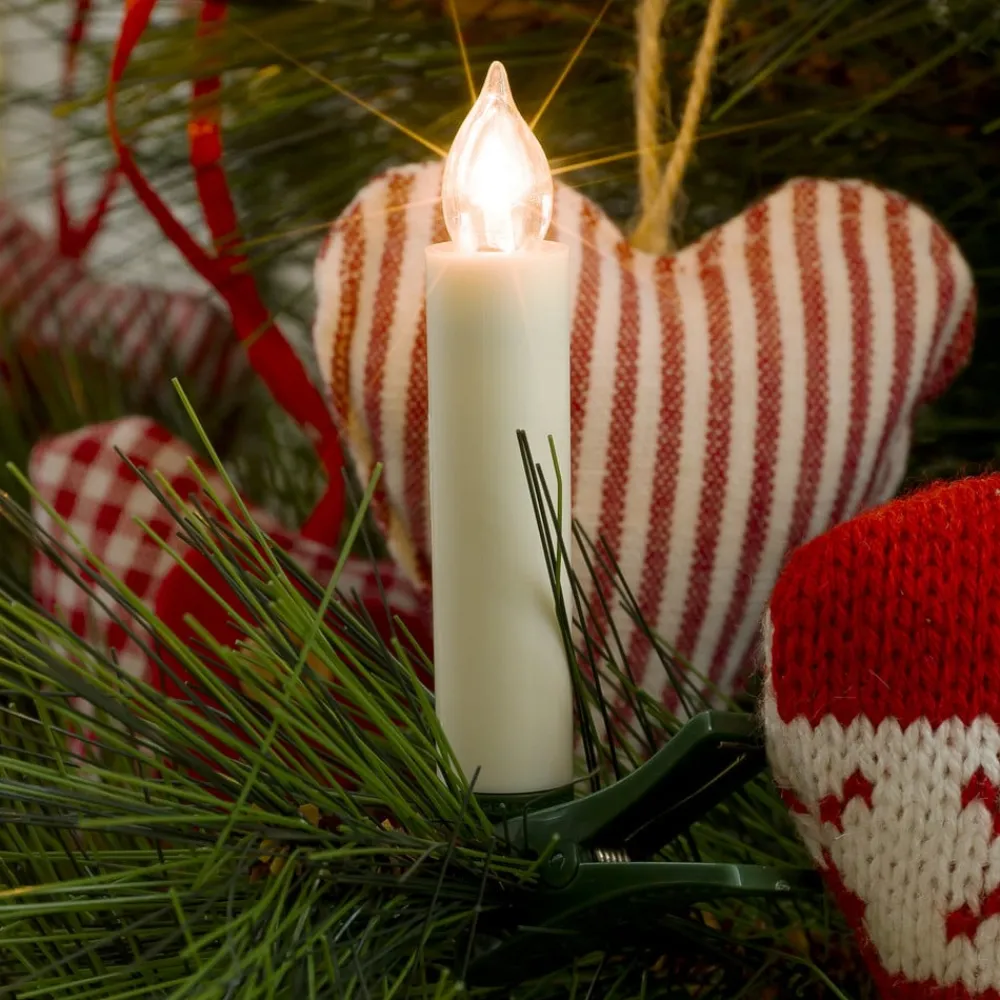 Konstsmide Christmas Dekorationsbelysning|Julepynt > Batteridrevet juletræslys LED, hvid, 10 lyskilder