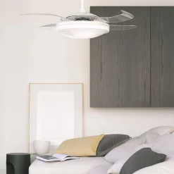Loftventilatorer ^ Beacon Lighting Beacon LED-loftventilator Fanaway Evo 1 hvid 121 cm støjsvag