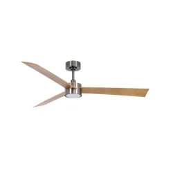 Loftventilatorer ^ Beacon Lighting Beacon loftsventilatorlampe Climate IV nikkel/teak lydløs