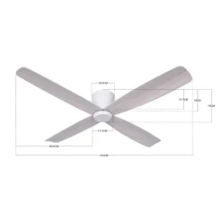 Beacon Lighting Loftventilatorer > Beacon loftventilator Fraser hvid/eg DC quiet Ø 132 cm