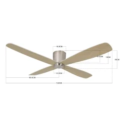 Beacon Lighting Loftventilatorer > Beacon loftventilator Fraser krom/teak DC quiet Ø 132 cm