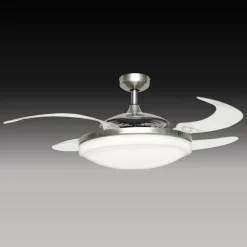 Beacon Lighting Loftventilatorer > Beacon ventilator med lys Fanaway Evo 2, mat krom, støjsvag