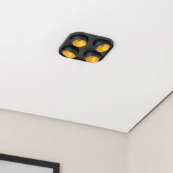 BEGA Indbygningsspots > LED indbygningsspot Studio Line sort/messing, 4 lyskilder.