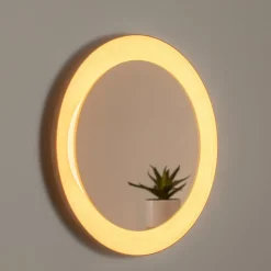 Møbel Og Interiør ^ BEGA LED-spejl Studio Line sort-messing, Ø 50 cm