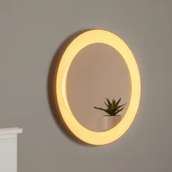 Møbel Og Interiør ^ BEGA LED-spejl Studio Line sort-messing, Ø 50 cm