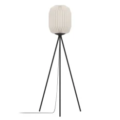 EGLO Gulvlamper|Gulvlamper > Belgrave gulvlampe, højde 141,5 cm, sort/hvid, metal