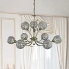Searchlight Lysekroner > Bellis II lysekrone, antik messingfarvet, glas, 9 lyskilder, G9