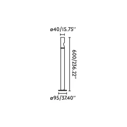 FARO BARCELONA Sokkellamper > Bezel LED-sokkellampe, sort, aluminium, højde 60 cm