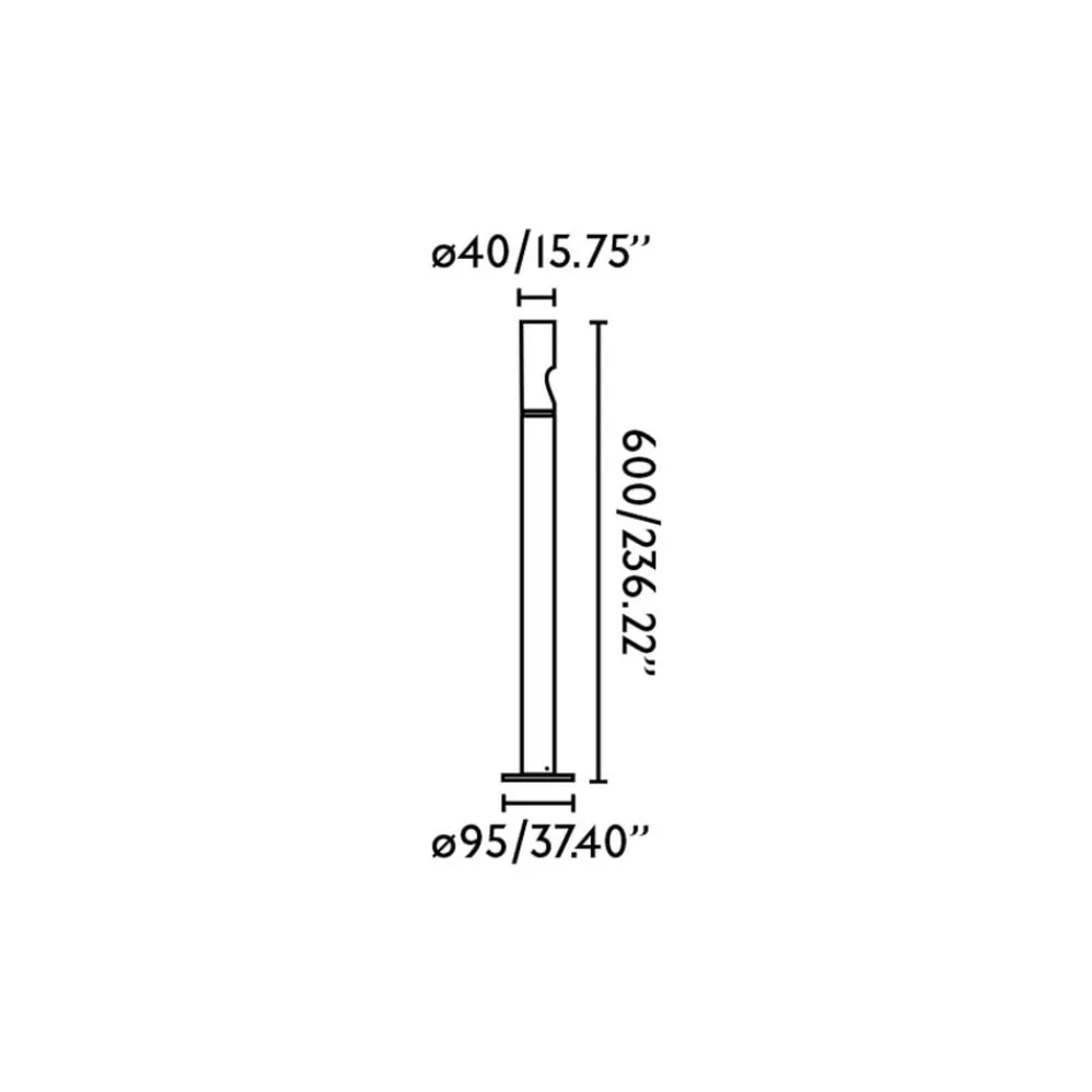 FARO BARCELONA Sokkellamper > Bezel LED-sokkellampe, sort, aluminium, højde 60 cm