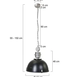 Steinhauer Pendellamper > Bikkel hængelampe, Ø 42 cm, sort, metal, glas, E27