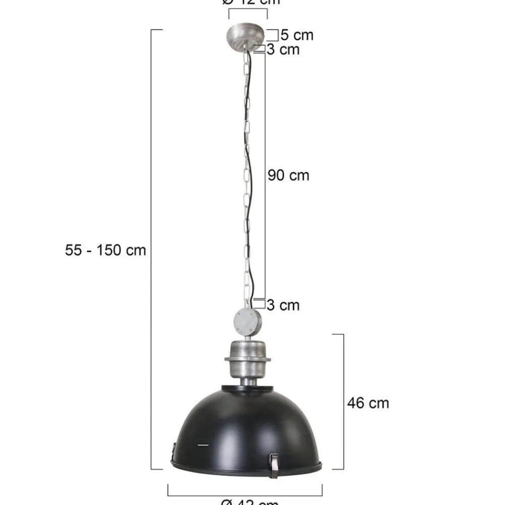 Steinhauer Pendellamper > Bikkel hængelampe, Ø 42 cm, sort, metal, glas, E27