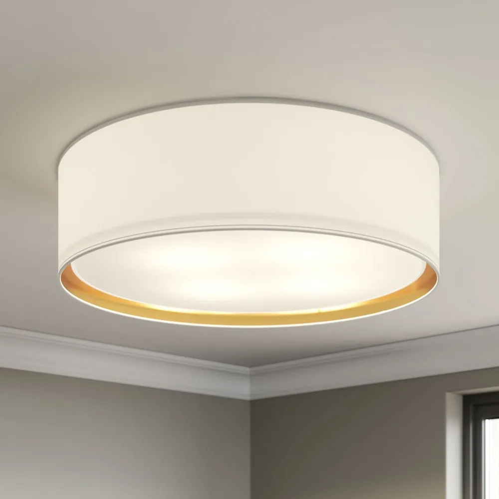 TK Lighting Loftlamper > Bilbao loftslampe, hvid/guld, Ø 60 cm