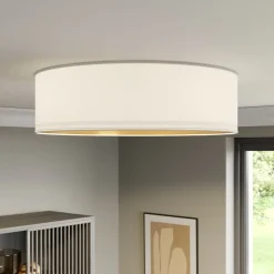 TK Lighting Loftlamper > Bilbao loftslampe, hvid/guld, Ø 60 cm