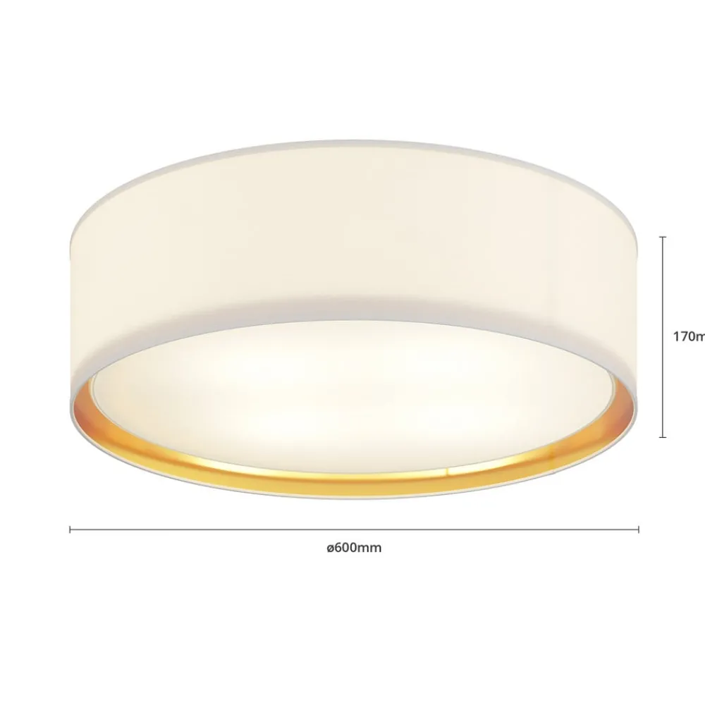 TK Lighting Loftlamper > Bilbao loftslampe, hvid/guld, Ø 60 cm