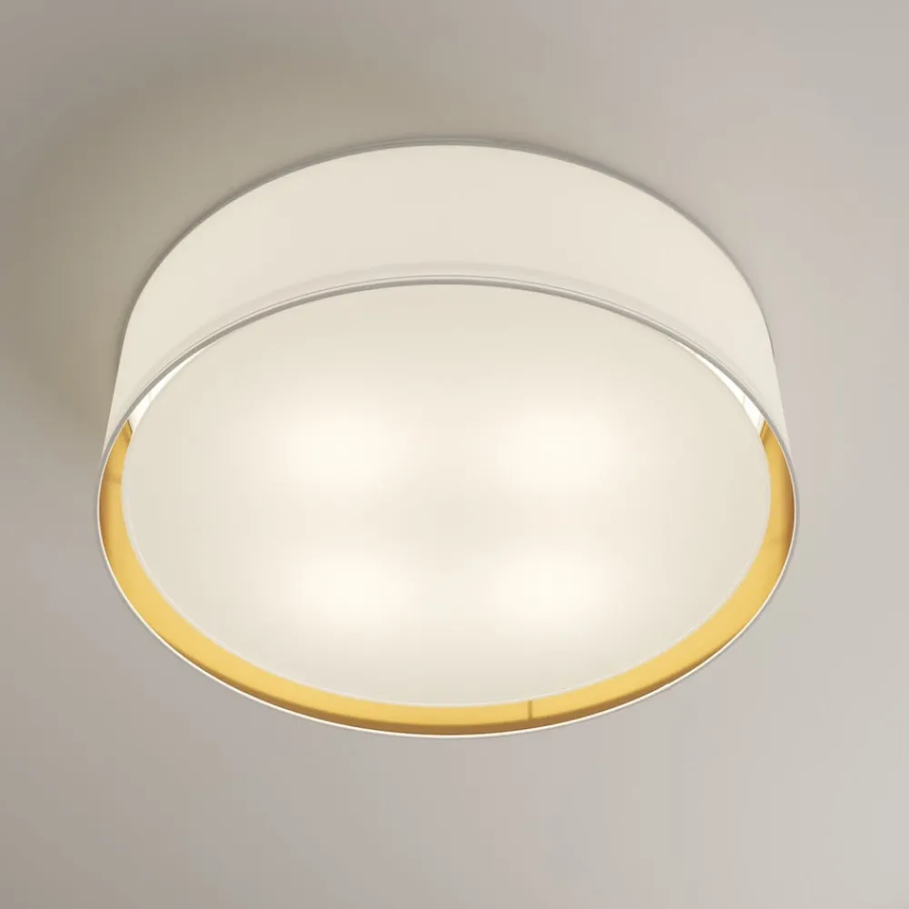 TK Lighting Loftlamper > Bilbao loftslampe, hvid/guld, Ø 60 cm