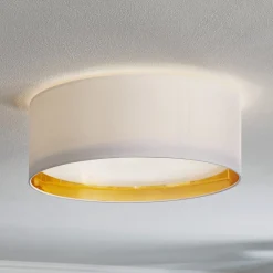 TK Lighting Loftlamper > Bilbao loftslampe, hvid/guld, Ø 45 cm