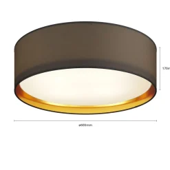 TK Lighting Loftlamper > Bilbao loftslampe, sort/guld, Ø 60 cm
