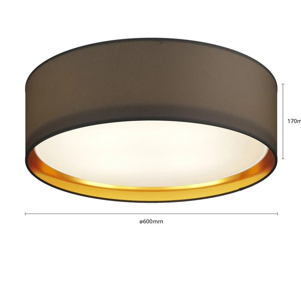 TK Lighting Loftlamper > Bilbao loftslampe, sort/guld, Ø 60 cm