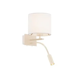 Argon Væglamper|Væglamper > Bilo væglampe, beige, tekstil, 2 lyskilder, læselampe