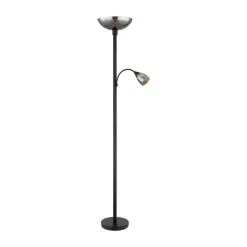 Gulvlamper ^ Globo Blade gulvlampe, højde 178 cm, sort/røgfarvet, 2 lyskilder.