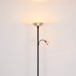 Gulvlamper ^ Globo Blade gulvlampe, højde 178 cm, sort/røgfarvet, 2 lyskilder.
