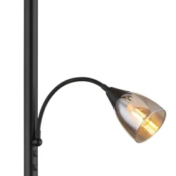 Gulvlamper ^ Globo Blade gulvlampe, højde 178 cm, sort/røgfarvet, 2 lyskilder.