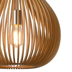 Pendellamper|Pendellamper ^ Lucide Bodo pendellampe, lyst træ
