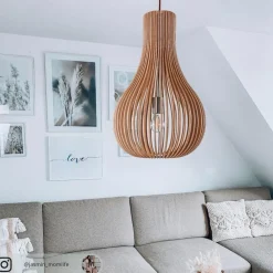 Pendellamper|Pendellamper ^ Lucide Bodo pendellampe, lyst træ