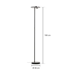 BOPP Gulvlamper|Gulvlamper > Share LED-uplight med læselampe, sort