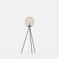 EGLO Gulvlamper|Gulvlamper > Bordesley gulvlampe, trefod, med træskærm