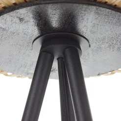 EGLO Gulvlamper|Gulvlamper > Bordesley gulvlampe, trefod, med træskærm