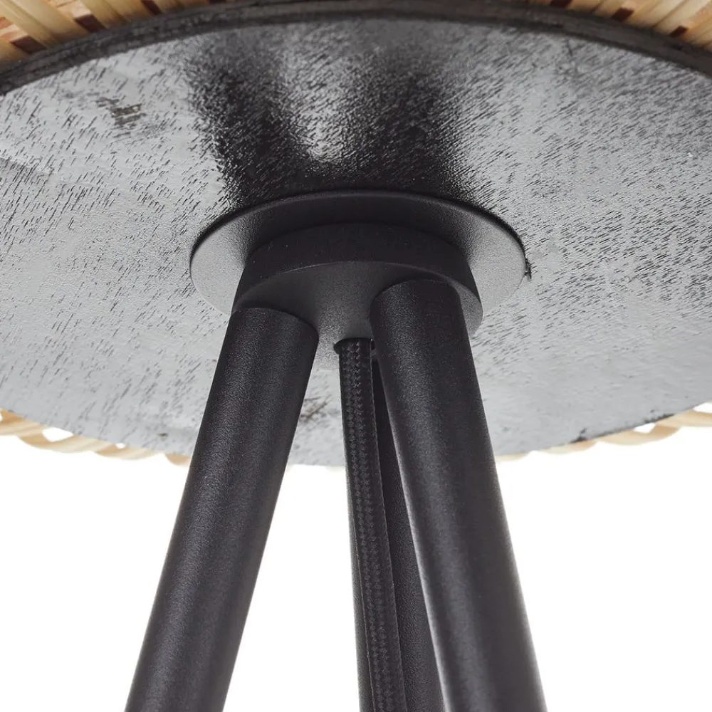 EGLO Gulvlamper|Gulvlamper > Bordesley gulvlampe, trefod, med træskærm