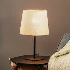 TK Lighting Bordlamper > Bordlampe Chicago med skærm i hør