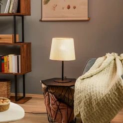 TK Lighting Bordlamper > Bordlampe Chicago med skærm i hør