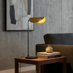Opviq Arbejdsrum/Kontor|Bordlamper > Bordlampe Corner, sort/guld, højde 57 cm, E14