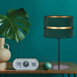 Duolla Bordlamper > Bordlampe Duo, grøn/guld, højde 50 cm