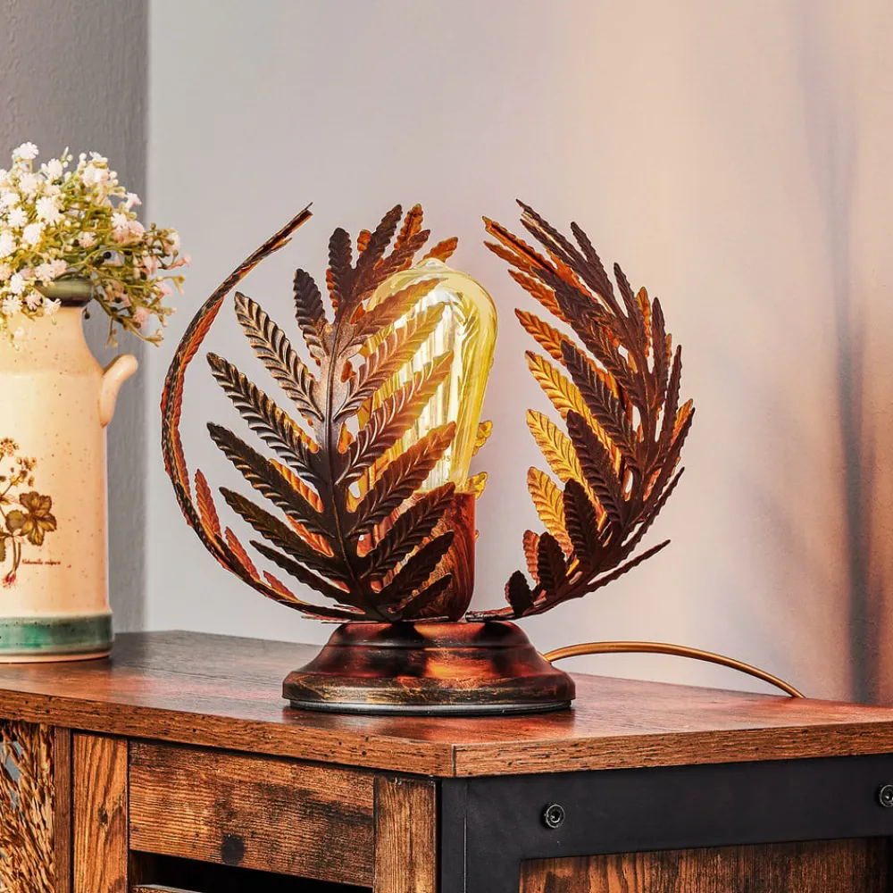 Bordlamper ^ ONLI Bordlampe Felce som bregne i bronze, højde 24 cm