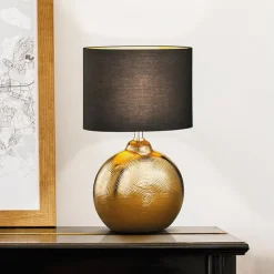 Bordlamper ^ FISCHER & HONSEL Bordlampe Foro, bronze/sort, højde 39 cm