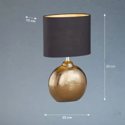 Bordlamper ^ FISCHER & HONSEL Bordlampe Foro, bronze/sort, højde 39 cm