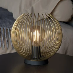 EGLO Bordlamper > Bordlampe fra Venezuela, skærm af gyldne stænger