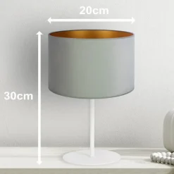 Duolla Bordlamper > Bordlampe Golden Roller højde 30 cm mintgrøn/guld