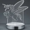 Dekorationsbelysning ^ Reality Leuchten Bordlampe Karo med 3D-hologram, enhjørningemotiv