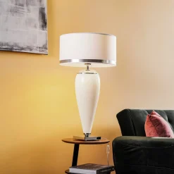 Pendellamper|Bordlamper ^ Argon Bordlampe Lund, hvid/opal, højde 70 cm