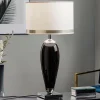 Argon Bordlamper > Bordlampe Lund, sort/hvid, højde 60 cm, tekstil