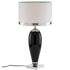 Argon Bordlamper > Bordlampe Lund, sort/hvid, højde 60 cm, tekstil