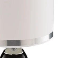 Argon Bordlamper > Bordlampe Lund, sort/hvid, højde 60 cm, tekstil