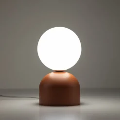 Bordlamper ^ TK Lighting Bordlampe Miki, terrakotta, højde 21 cm, metal/glas, G9