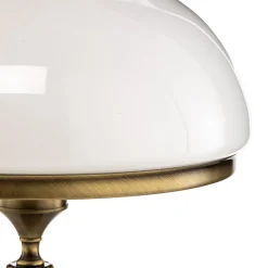 Jupiter Bordlamper > Bordlampe Petro, glas, antik messingfarve, højde 50 cm